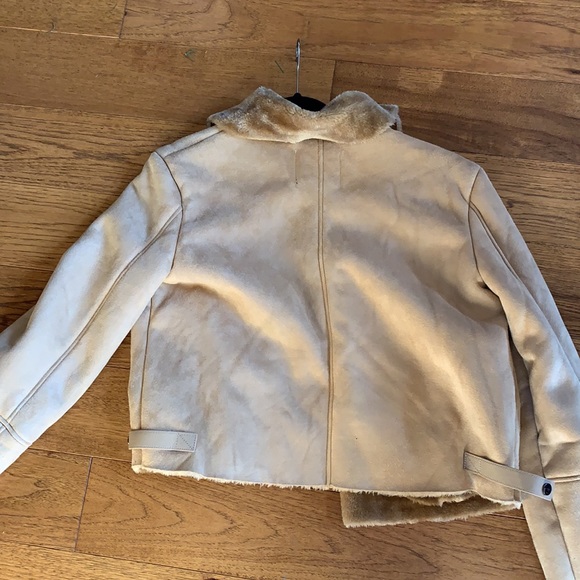 Suede Cropped Fur Trim Jacket - Picture 3 of 6